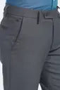 Men Slim Fit Grey Polyester Trousers
