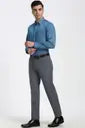 Men Slim Fit Grey Polyester Trousers