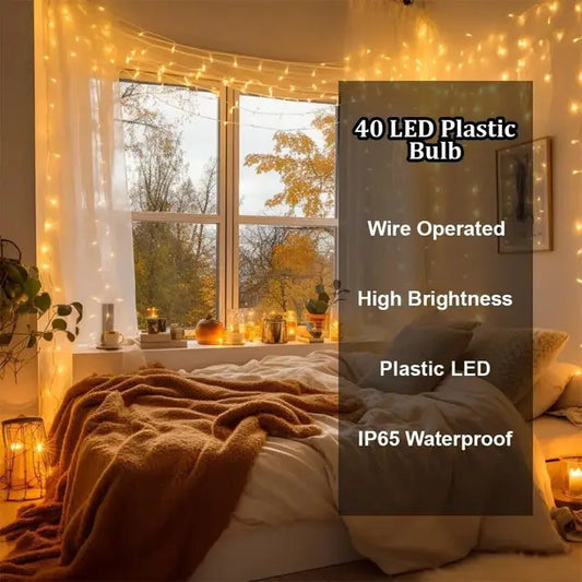 FIZZYTECH 40 LEDs 11 m Yellow Steady String Rice Lights  (Pack of 10)