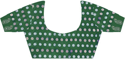 Woven Banarasi Satin Saree  (Green)
