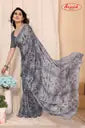 Ombre, Floral Print Daily Wear Georgette Saree  (Grey)