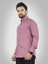 Men Slim Fit Solid Spread Collar Casual Shirt