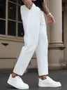 Men Self Design White Track Pants