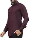 Men Slim Fit Solid Spread Collar Casual Shirt